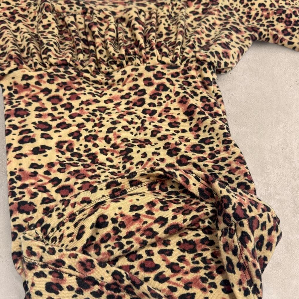 Arden B. Leopard Print Ruched Top Y2K Reworked - Picture 6 of 6